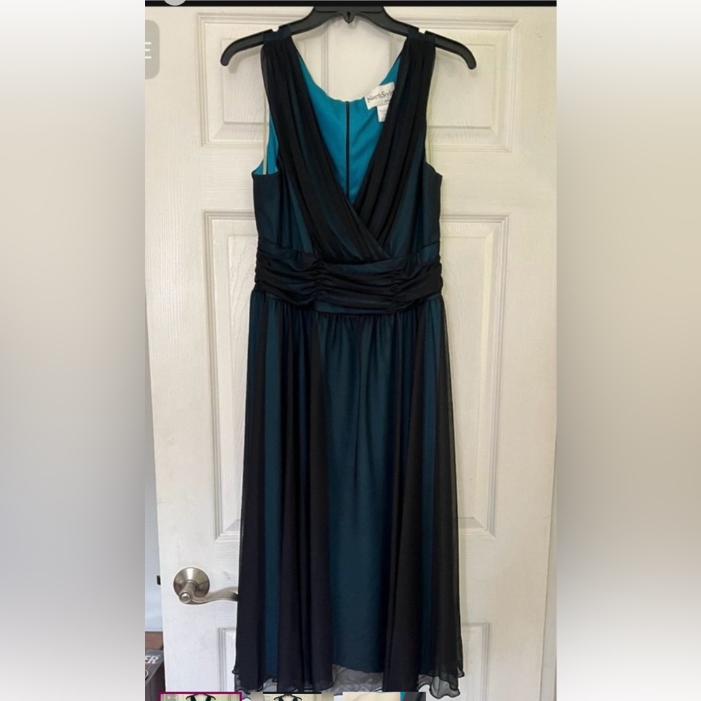 NorthStyle Blue Pleated Wrap Midi Dress